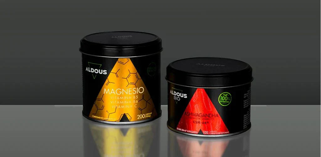 Compléments Aldous Bio ashwagandha et magnésium pour illustrer les bienfaits de l’association ashwagandha et magnésium