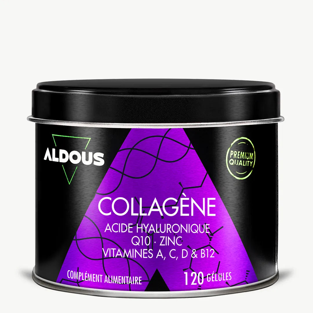 Boîte de Collagène acide hyaluronique Q10 Aldous en vue frontale