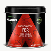 Boîte de Fer Bisglycinate Aldous en vue frontale