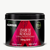 Boîte de Levure de riz rouge Q10 Aldous en vue frontale