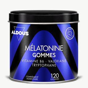 Boîte de Mélatonine en gummies Aldous en vue frontale