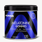 Boîte de Mélatonine en gummies Aldous en vue frontale