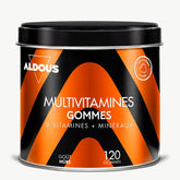 Boîte de Multivitamines en gummies Aldous en vue frontale