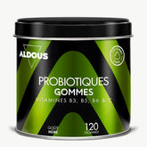 Boîte de Probiotiques avec vitamines en gummies Aldous en vue frontale