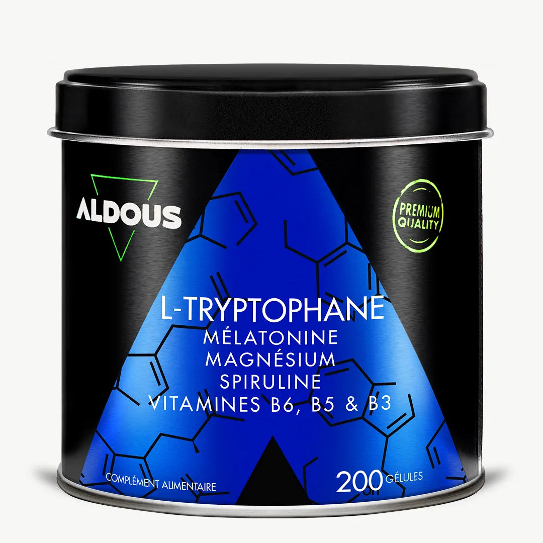 Boîte de Tryptophane mélatonine magnésium Aldous en vue frontale