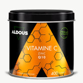Boîte de Vitamine C avec zinc et Q10 Aldous en vue frontale