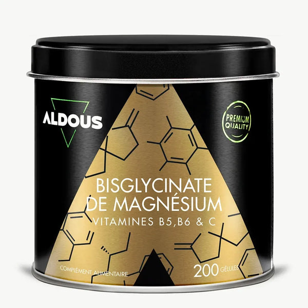 Boîte de Bisglycinate de magnésium Aldous en vue frontale