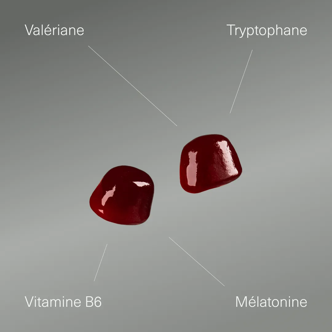 Actifs et formule de Mélatonine en gummies Aldous
