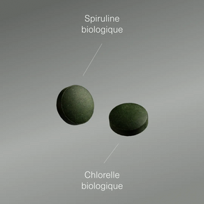 Actifs et formule de Spiruline et chlorella bio Aldous