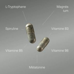 Actifs et formule de Tryptophane mélatonine magnésium Aldous