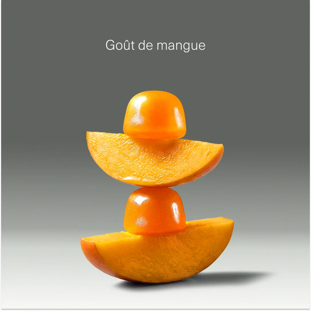 Goût et format de Curcuma avec probiotiques en gummies Aldous