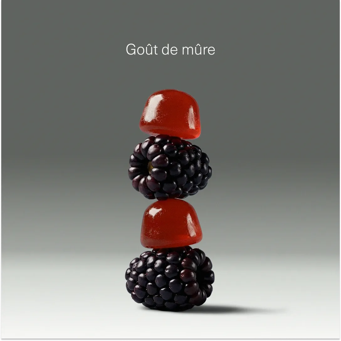 Goût et format de Probiotiques avec vitamines en gummies Aldous