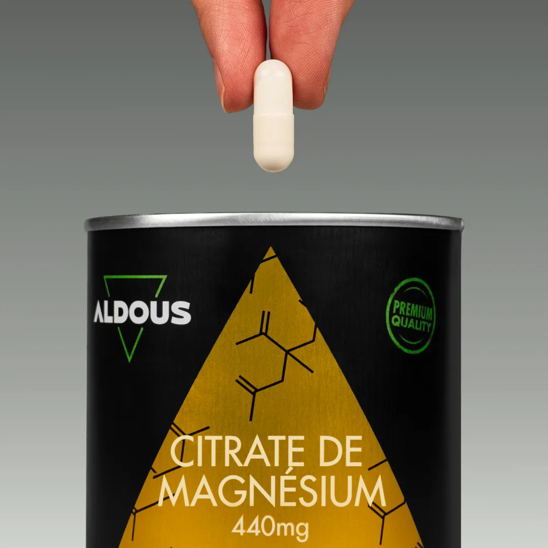 Prise de Citrate de magnésium pur Aldous avec dose du complément