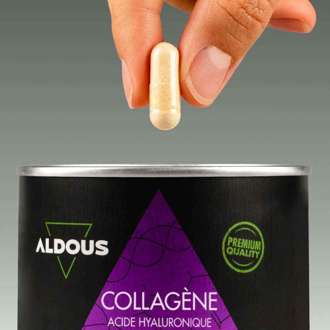 Prise de Collagène acide hyaluronique Q10 Aldous avec dose du complément