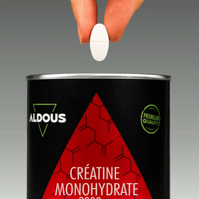 Prise de Créatine monohydrate Aldous avec dose du complément