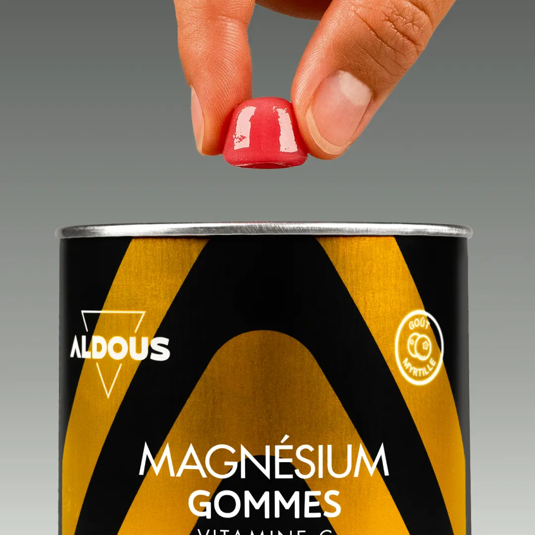 Prise de Magnésium en gummies Aldous avec dose du complément