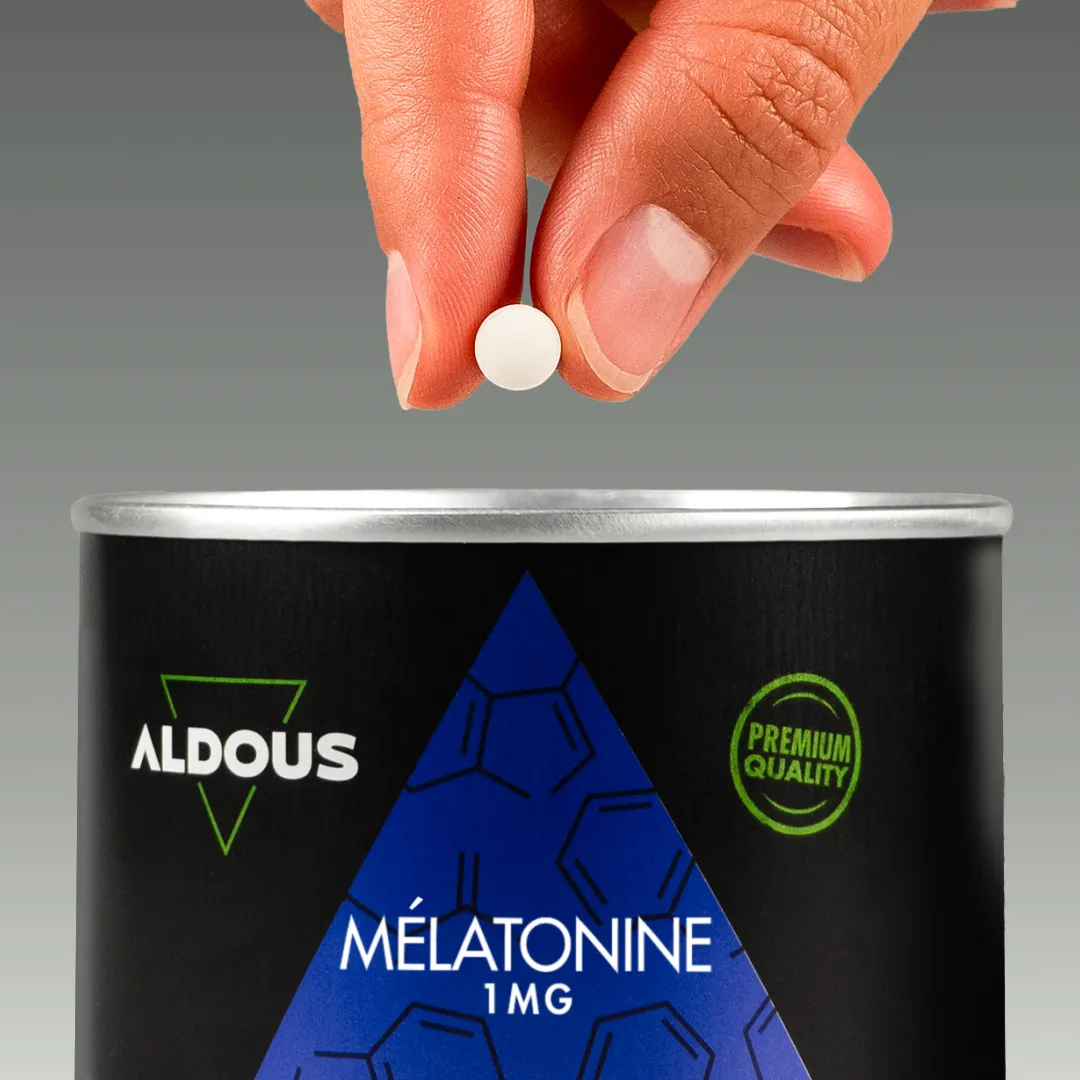 Prise de Mélatonine pure Aldous avec dose du complément