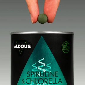 Prise de Spiruline et chlorella bio Aldous avec dose du complément