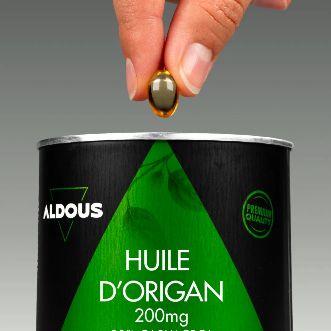 Prise de Huile d'origan Aldous avec dose du complément