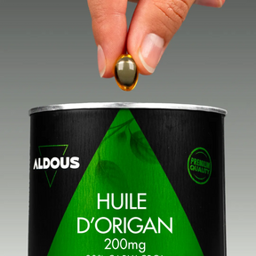 Prise de Huile d'origan Aldous avec dose du complément