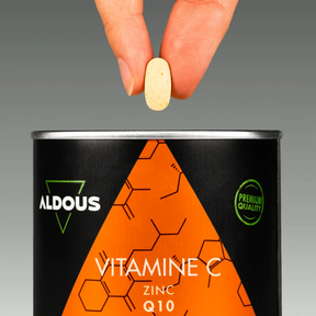 Prise de Vitamine C avec zinc et Q10 Aldous avec dose du complément