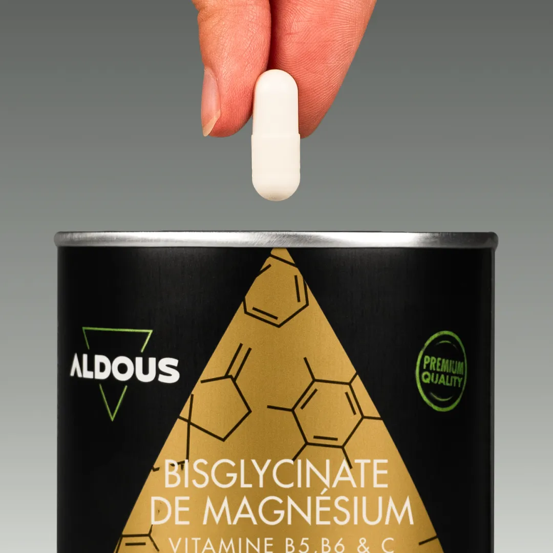 Prise de Bisglycinate de magnésium Aldous avec dose du complément