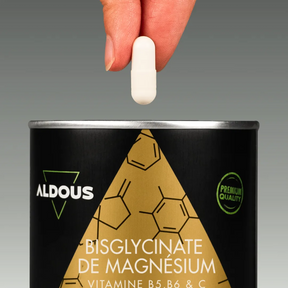 Prise de Bisglycinate de magnésium Aldous avec dose du complément