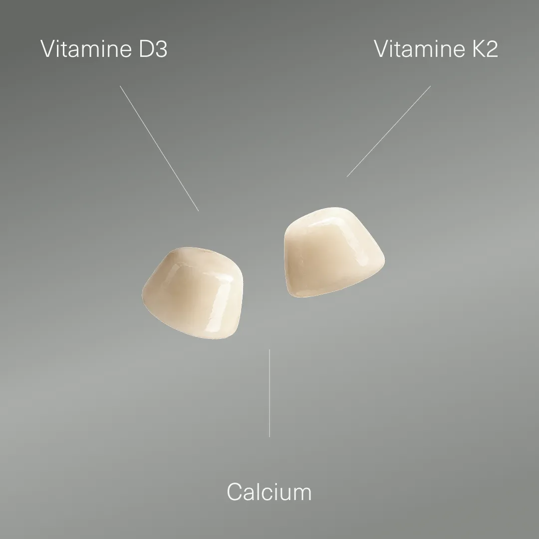 Actifs et formule de D3K2 + Calcium en gummies Aldous