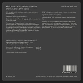 Créatine Monohydrate 200 Mesh en Poudre
