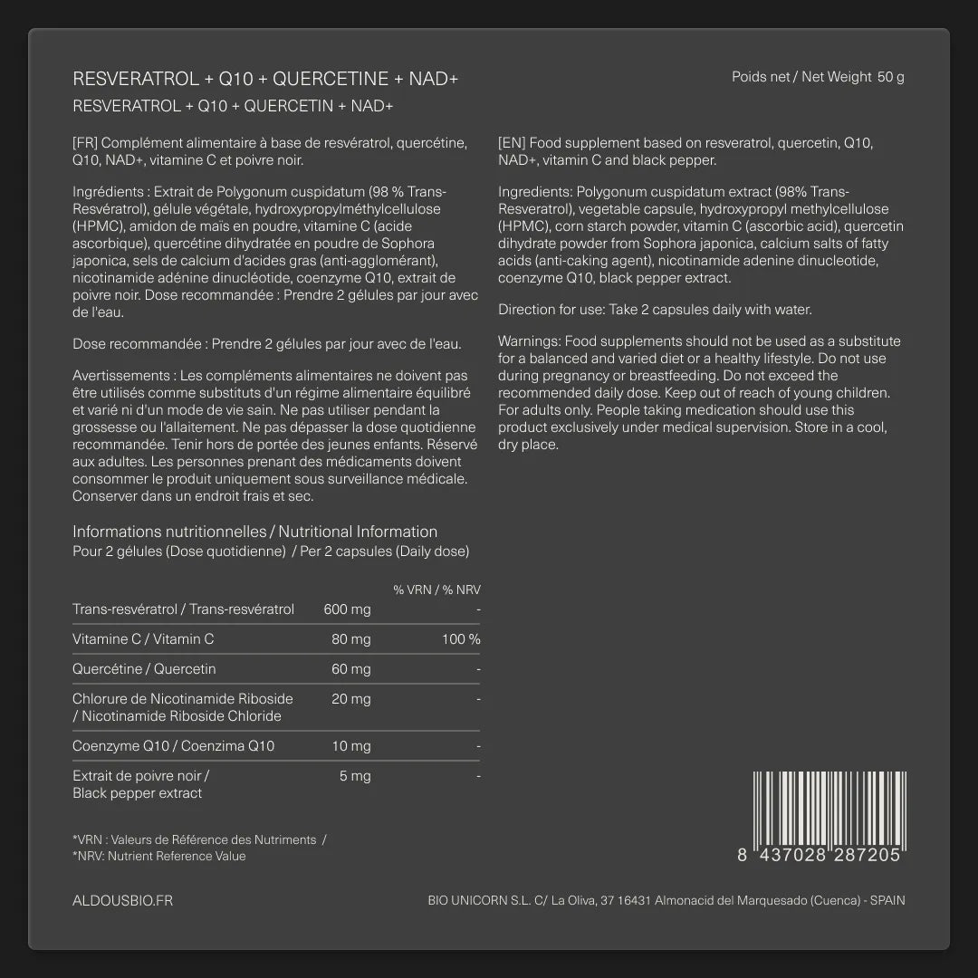 Resvératrol avec Vitamine C